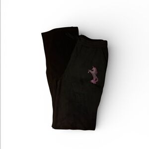 Paris Hilton Black Pants with Pink Unicorn